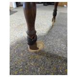 Antique Two-Tiered Tea Cart / Serving Trolley Dark Wood w/ Turned Legs