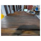 Antique Dark Wood Tall Bedroom Cabinet / Armoire Carved Doors