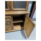 Large Country French Style China Hutch Buffet w/ Arched Glass Doors