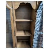 Large Country French Style China Hutch Buffet w/ Arched Glass Doors