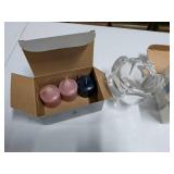 Partylite Clear Glass Votive Candle Holder & Votive Candles