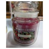 Lot of 3 Branded & Decorative Holiday Scented Candles (Yankee Candle, White Barn)