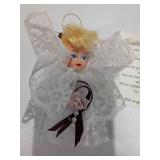 Small Lace Angel Doll Ornament w/ Poem Tag Madison Co. Historical Society