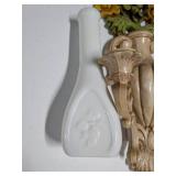 Mixed Lot of Decorative Items: Resin Urn Wall Sconce, Ceramic Vases, Figurine & Candle