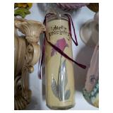 Mixed Lot of Decorative Items: Resin Urn Wall Sconce, Ceramic Vases, Figurine & Candle