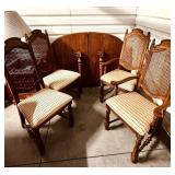 Thomasville Oval Dining Table & Set of 4 Cane-Back Chairs