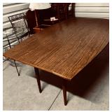 Mid-Century Modern Boat-Shaped Dining Table w/ Durable Laminate Top