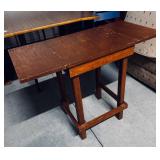Mission Style Drop-Leaf Wood Side Table / Console