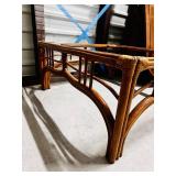 Square Woven Rattan/Wicker Coffee Table with Glass Top