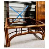 Square Woven Rattan/Wicker Coffee Table with Glass Top