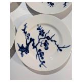 Set of 4 Fitz and Floyd "In Glaze Blue" Porcelain Plates (1976)