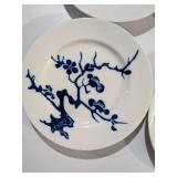 Set of 4 Fitz and Floyd "In Glaze Blue" Porcelain Plates (1976)