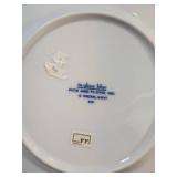 Set of 4 Fitz and Floyd "In Glaze Blue" Porcelain Plates (1976)