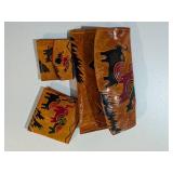 3-Piece Hand-Tooled Leather Set: Clutch/Wallet, Billfold & Coin Purse