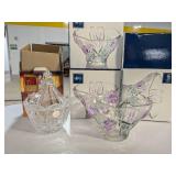 Mikasa "Spring Debut" Bowls & Crystal Clear Lead Crystal Candy Box