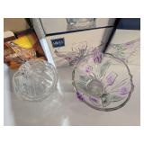 Mikasa "Spring Debut" Bowls & Crystal Clear Lead Crystal Candy Box