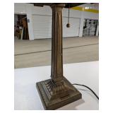 Mission-Style Stained Glass Look Table Lamp - Dual Pull Chain