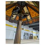 Mission-Style Stained Glass Look Table Lamp - Dual Pull Chain