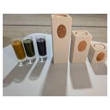 PartyLite 6-Piece Candle Set: 3 Sandstone-Texture Pedestals & 3 Votives