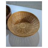 Pair of Handcrafted Baskets: Coiled Folk Art Bowl & Woven Tray