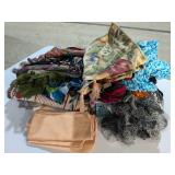 Large Multi-Piece Textile Lot: Fashion Scarves, Placemats & Table Linens