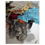 Large Multi-Piece Textile Lot: Fashion Scarves, Placemats & Table Linens