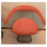 LL - Pair of Vintage Knoll Platner Armchairs with Orange Fabric