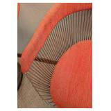 LL - Pair of Vintage Knoll Platner Armchairs with Orange Fabric