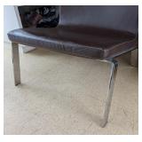 ML - Blu Dot Brown Leather Stella Lounge Chair with Chrome Legs
