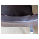 ML - Blu Dot Brown Leather Stella Lounge Chair with Chrome Legs