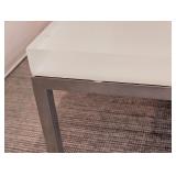 ML - Large 40" Frosted Glass Top Coffee Table with Metal Base