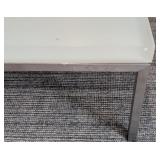 ML - Large 40" Frosted Glass Top Coffee Table with Metal Base