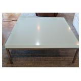 ML - Large 40" Frosted Glass Top Coffee Table with Metal Base