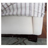 ML - Lee Industries Slipcovered Armchair with Striped Fabric and Decorative Pillow