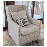 ML - Lee Industries Slipcovered Armchair with Striped Upholstery