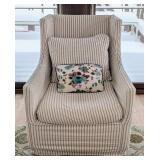 ML - Lee Industries Slipcovered Armchair with Striped Upholstery