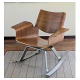 ML - Blu Dot Buttercup Rocking Chair with Wood and Metal Frame