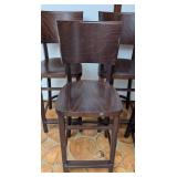 ML - Set of 5 Wood Counter Height Stools with Backs