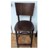 ML - Set of 5 Wood Counter Height Stools with Backs