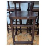 ML - Set of 5 Wood Counter Height Stools with Backs
