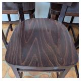 ML - Set of 5 Wood Counter Height Stools with Backs