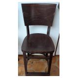 ML - Set of 5 Wood Counter Height Stools with Backs