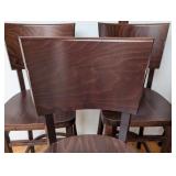 ML - Set of 5 Wood Counter Height Stools with Backs