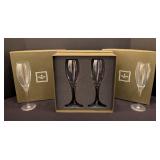 LL - Set of 6 Christofle Albi Champagne Flutes in Gift Boxes