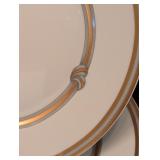 LL - Christofle Ruban Porcelain Dinnerware Set, 40 Pieces, Gold Trim