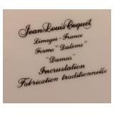 LL - Set of 5 Jean Louis Coquet Limoges Damas Charger Plates 12.5 Inch