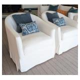 ML - Pair of Essentials for Living Stitch and Hand Swivel Club Chairs