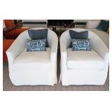 ML - Pair of Essentials for Living Stitch and Hand Swivel Club Chairs