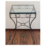ML - Glass Top Accent Table with Metal Frame