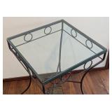 ML - Glass Top Accent Table with Metal Frame